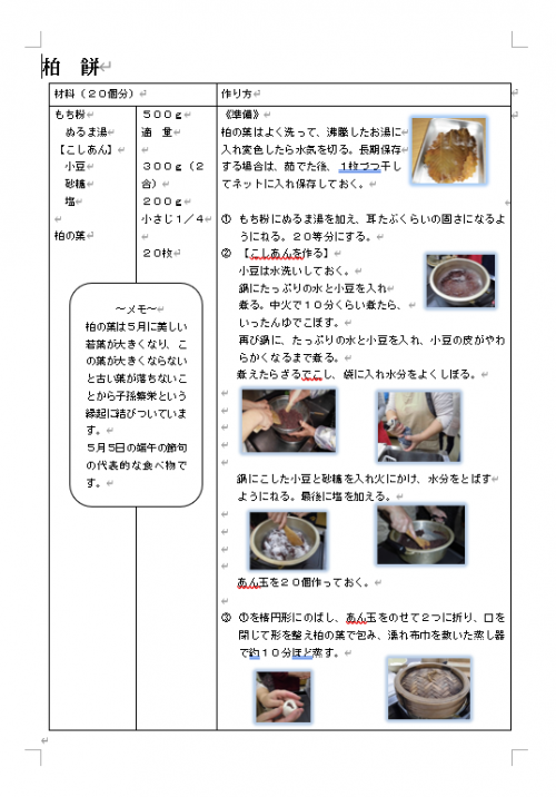 柏餅と桜餅レシピ